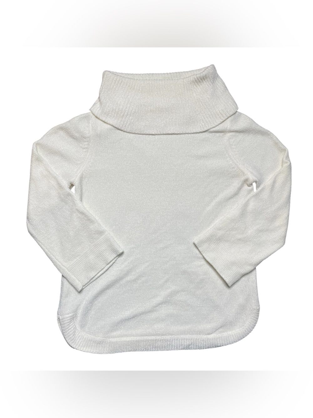 Soft Surroundings ivory white soft Winds cowl turtleneck sweater PS